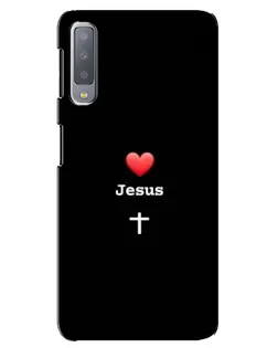 Чохол для Samsung Galaxy A7 2018 (A750) з картинкою «Серце - Jesus»