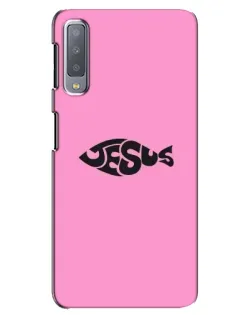 Чехол для Samsung Galaxy A7 2018 (A750) с картинкой «Розовый символ  Jesus»