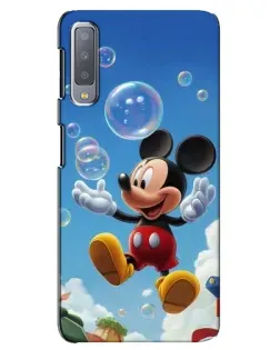 Чехол для Samsung Galaxy A7 2018 (A750) с картинкой «Mickey и мыльные пузыри»