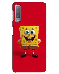 Чехол для Samsung Galaxy A7 2018 (A750) с картинкой «Спанч Боб на красном»