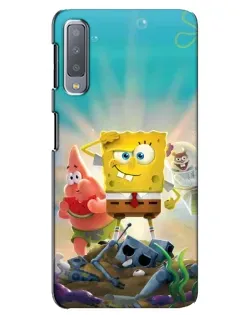 Чехол для Samsung Galaxy A7 2018 (A750) с картинкой «Спанч Боб победитель»
