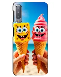 Чехол для Samsung Galaxy A7 2018 (A750) с картинкой «Спанч Боб мороженое»