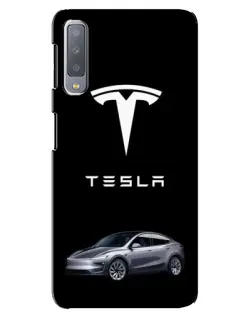 Чехол для Samsung Galaxy A7 2018 (A750) с картинкой «Tesla Model Y»