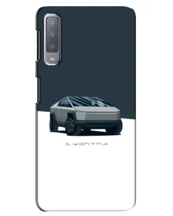 Чехол для Samsung Galaxy A7 2018 (A750) с картинкой «Серебристый Cybertruck Tesla»