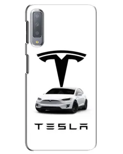 Чехол для Samsung Galaxy A7 2018 (A750) с картинкой «Tesla White Style»
