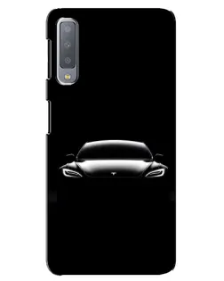 Чехол для Samsung Galaxy A7 2018 (A750) с картинкой «Фары Tesla Night»