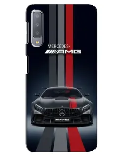 Чехол для Samsung Galaxy A7 2018 (A750) с картинкой «Mercedes — белый карбон»