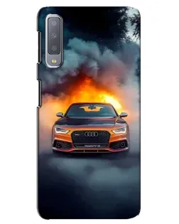 Чохол для Samsung Galaxy A7 2018 (A750) з картинкою «Audi у вогняному диму»