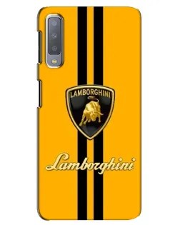 Чехол для Samsung Galaxy A7 2018 (A750) с картинкой «Lamborghini Stripe желтый»