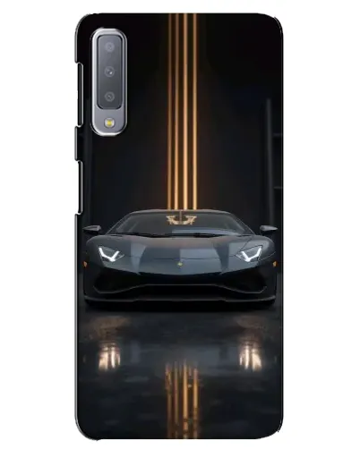 Чехол для Samsung Galaxy A7 2018 (A750) с картинкой «Lamborghini золотые линии»