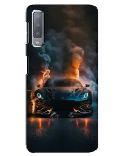 Чехол для Samsung Galaxy A7 2018 (A750) с картинкой «Lamborghini дымная эстетика»