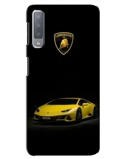 Чехол для Samsung Galaxy A7 2018 (A750) с картинкой «Lamborghini желтый акцент»