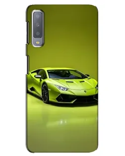 Чехол для Samsung Galaxy A7 2018 (A750) с картинкой «Салатовый Lamborghini Huracan»