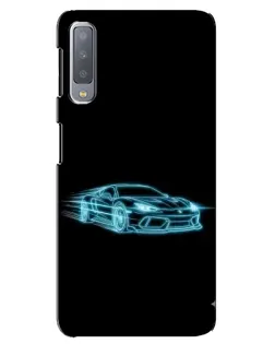 Чехол для Samsung Galaxy A7 2018 (A750) с картинкой «Неоновый контур Lamborghini»