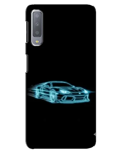Чехол для Samsung Galaxy A7 2018 (A750) с картинкой «Неоновый контур Lamborghini»
