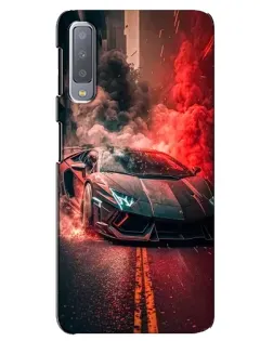 Чехол для Samsung Galaxy A7 2018 (A750) с картинкой «Lamborghini красный дым»
