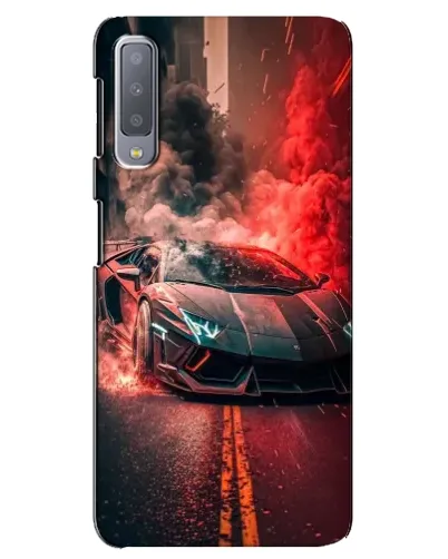 Чехол для Samsung Galaxy A7 2018 (A750) с картинкой «Lamborghini красный дым»