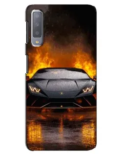 Чехол для Samsung Galaxy A7 2018 (A750) с картинкой «Lamborghini в огне»