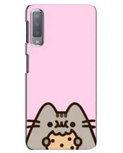 Чехол для Samsung Galaxy A7 2018 (A750) с картинкой «Pusheen и печенье»