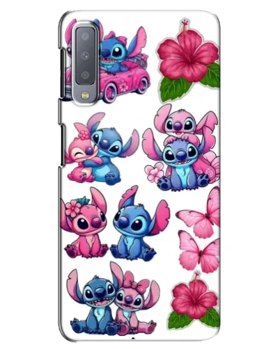 Чехол для Samsung Galaxy A7 2018 (A750) с картинкой «Стикеры Stitch и Angel»
