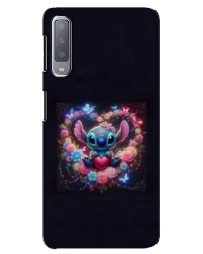 Чехол для Samsung Galaxy A7 2018 (A750) с картинкой «Stitch в цветах»