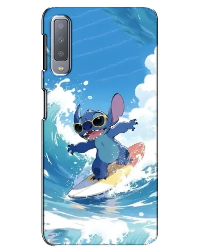Чехол для Samsung Galaxy A7 2018 (A750) с картинкой «Стич на волне»