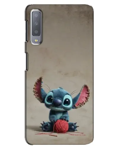 Чехол для Samsung Galaxy A7 2018 (A750) с картинкой «Стич на коричневом фоне»