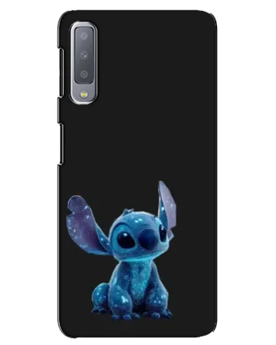 Чехол для Samsung Galaxy A7 2018 (A750) с картинкой «Стич на черном»