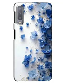 Чехол для Samsung Galaxy A7 2018 (A750) с картинкой «Голубой цветочный каскад»