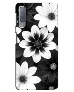 Чехол для Samsung Galaxy A7 2018 (A750) с картинкой «Монохромные астры»