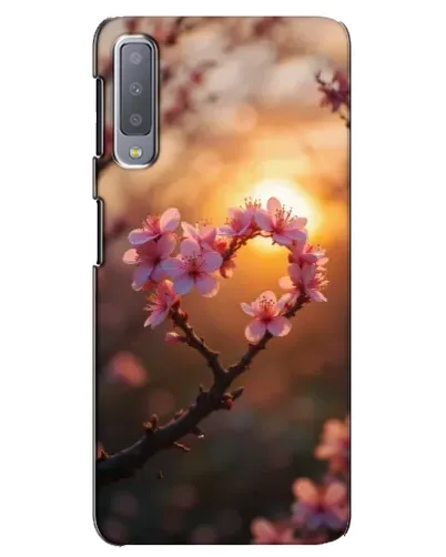 Чехол для Samsung Galaxy A7 2018 (A750) с картинкой «Розовый цвет сердце на фоне заката» Чехол для Samsung Galaxy A7 2018 (A750) с картинкой «Розовый цвет сердце на фоне заката»