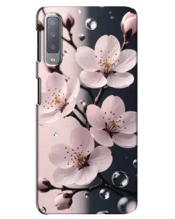 Чехол для Samsung Galaxy A7 2018 (A750) с картинкой «Нежная сакура и капли»