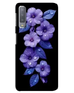 Чехол для Samsung Galaxy A7 2018 (A750) с картинкой «Фиолетовые цветы с росою»