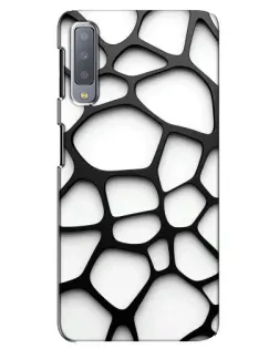 Чехол для Samsung Galaxy A7 2018 (A750) с картинкой «Белая объемная сетка»