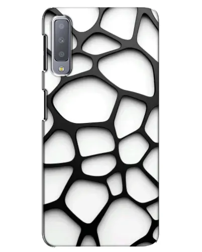 Чехол для Samsung Galaxy A7 2018 (A750) с картинкой «Белая объемная сетка»
