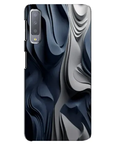 Чехол для Samsung Galaxy A7 2018 (A750) с картинкой «Объемные синие складки»