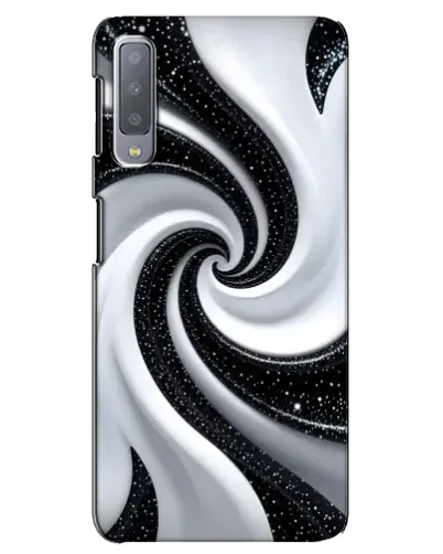 Чехол для Samsung Galaxy A7 2018 (A750) с картинкой «Черно-белая спираль»