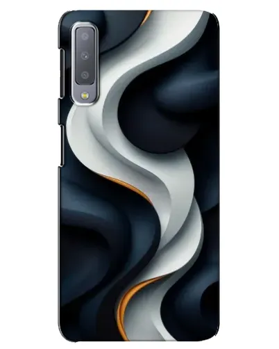 Чехол для Samsung Galaxy A7 2018 (A750) с картинкой «Объемные черно-белые ленты»