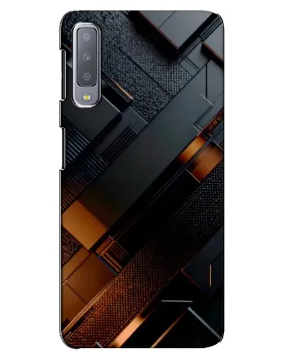 Чехол для Samsung Galaxy A7 2018 (A750) с картинкой «Черные геометрические блоки»