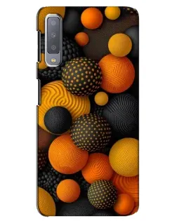Чехол для Samsung Galaxy A7 2018 (A750) с картинкой «Объемные оранжевые сферы»