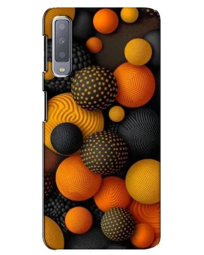 Чехол для Samsung Galaxy A7 2018 (A750) с картинкой «Объемные оранжевые сферы»