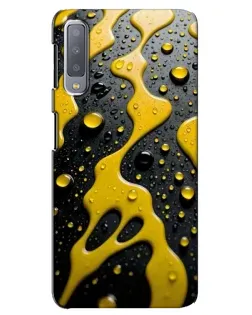 Чехол для Samsung Galaxy A7 2018 (A750) с картинкой «Жидкое желтое золото»