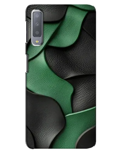 Чехол для Samsung Galaxy A7 2018 (A750) с картинкой «Зеленые кожаные волны»
