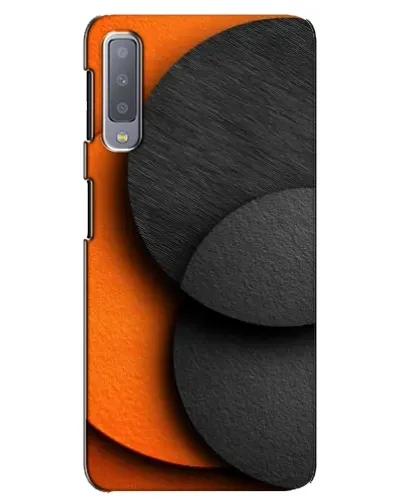 Чехол для Samsung Galaxy A7 2018 (A750) с картинкой «Геометрия оранжевых кругов»