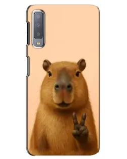 Чехол для Samsung Galaxy A7 2018 (A750) с картинкой «Капибара виктория»