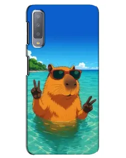 Чехол для Samsung Galaxy A7 2018 (A750) с картинкой «Морская капибара»