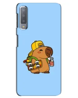 Чехол для Samsung Galaxy A7 2018 (A750) с картинкой «Капибара на скейте»