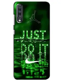 Чехол для Samsung Galaxy A70 2019 (A705F) с картинкой «Зеленый неоновый Nike»