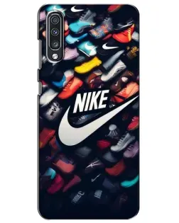 Чехол для Samsung Galaxy A70 2019 (A705F) с картинкой «Коллекция кроссовок Nike»