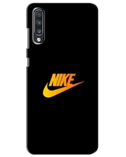 Чехол для Samsung Galaxy A70 2019 (A705F) с картинкой «Золотой логотип Nike»